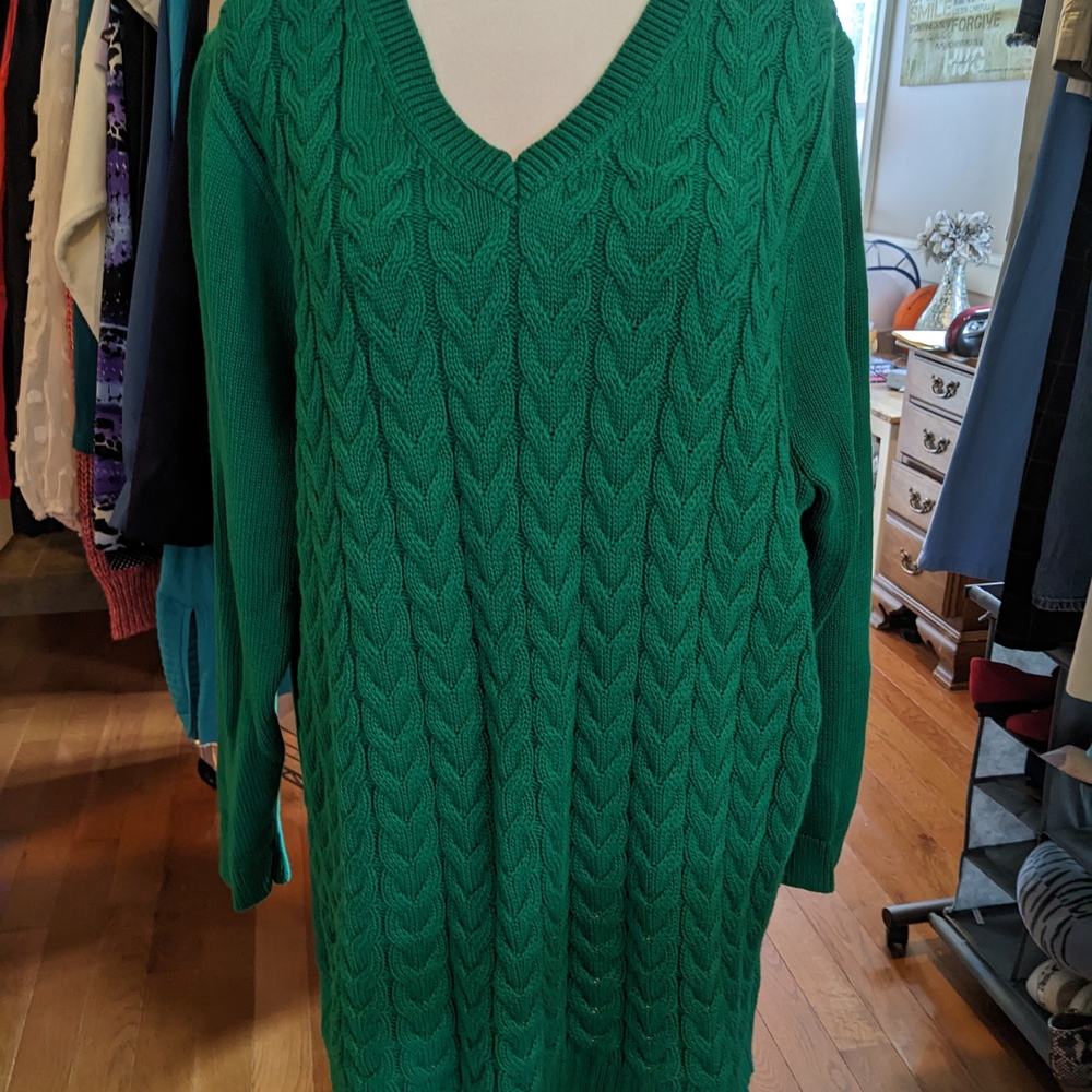 Lands' End Teal Knit Sweater